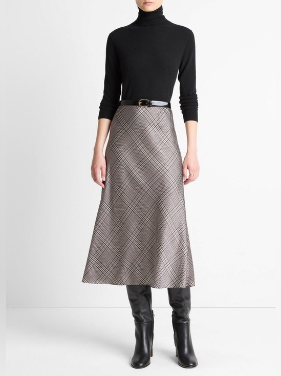 Vince Dresses & Skirts - Vince Pressed Plaid Satin Slip Skirt from Nordstrom
